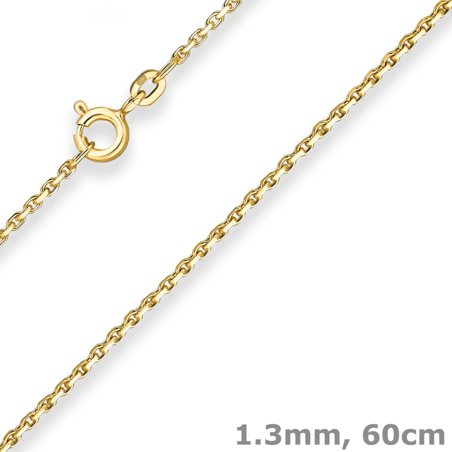 1,3mm Ankerkette diamantiert Kette Collier Halskette aus 333 Gold Gelbgold 60cm