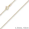 1,3mm Ankerkette diamantiert Kette Collier Halskette aus 375 Gold Gelbgold 42cm