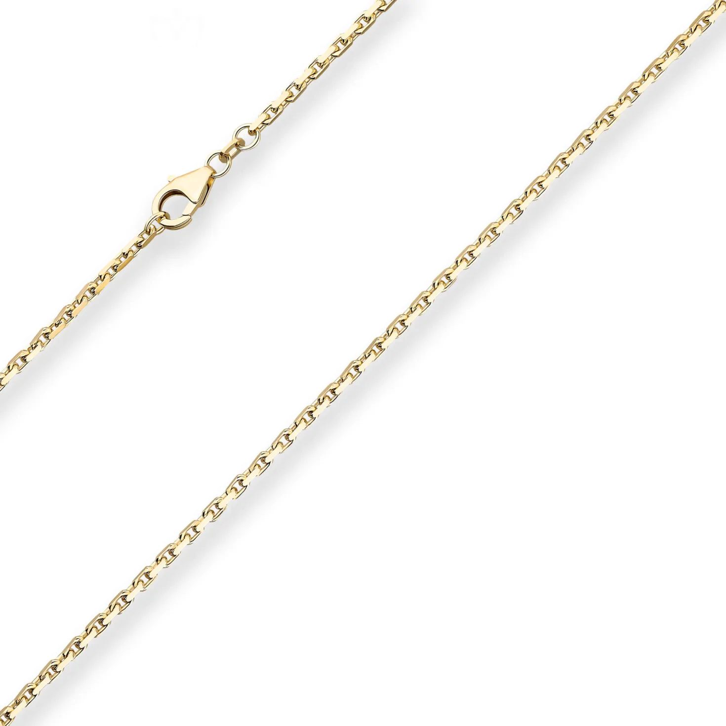 2mm Ankerkette diamantiert Kette Collier Halskette aus 333 Gold Gelbgold 50cm