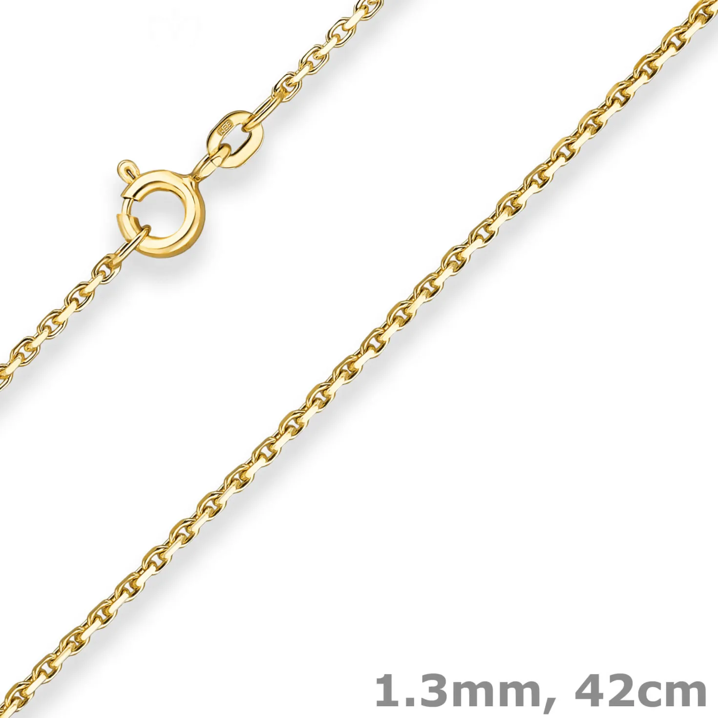 1,3mm Ankerkette diamantiert Kette Collier Halskette aus 333 Gold Gelbgold 42cm