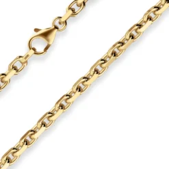 4mm Ankerkette diamantiert Kette Collier Halskette aus 333 Gold Gelbgold 60cm