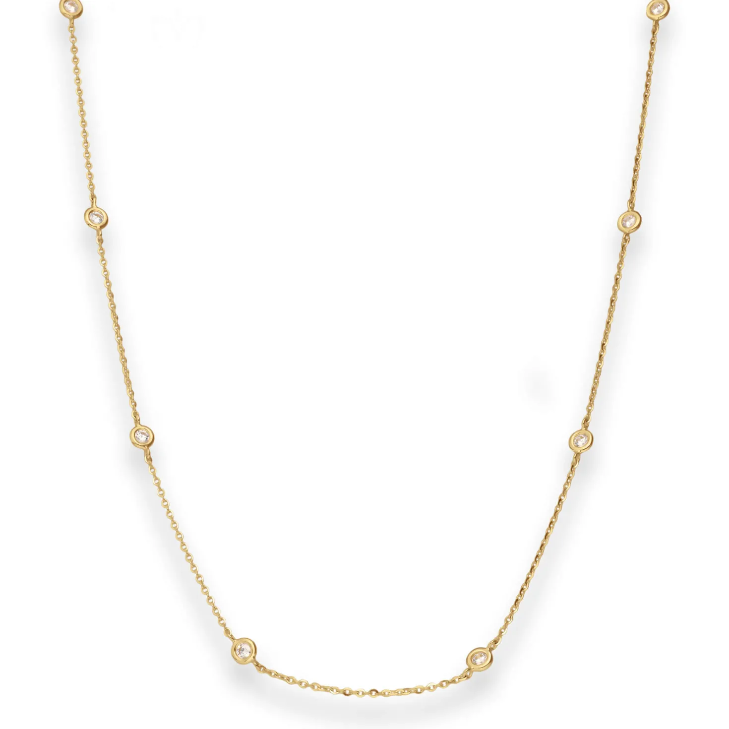 1,2mm Ankerkette diamantiert Kette Collier mit Zirkonia 585 Gold Gelbgold 38cm