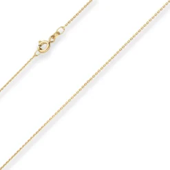 1mm Ankerkette diamantiert Kette Collier Halskette aus 585 Gold Gelbgold 40cm