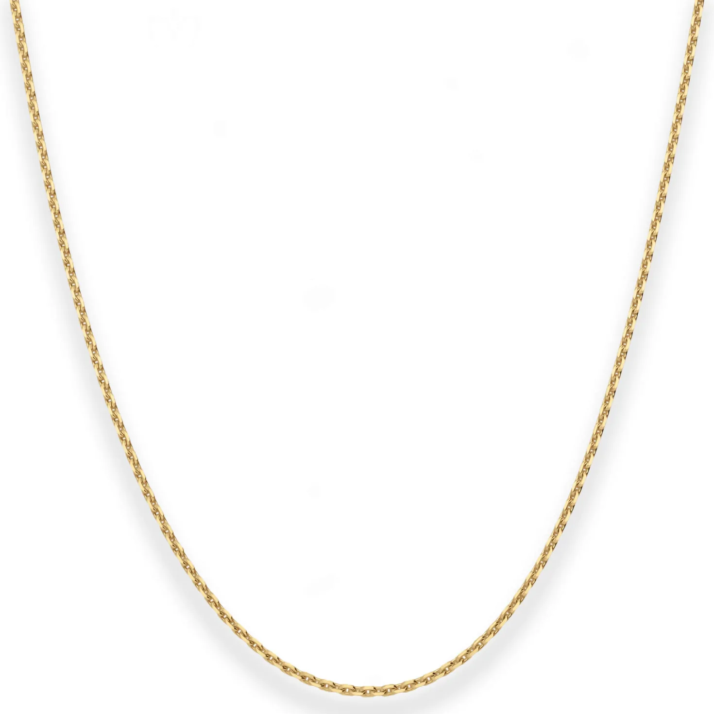 1mm Ankerkette diamantiert Kette Collier Halskette aus 585 Gold Gelbgold 40cm