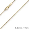 1,3mm Ankerkette diamantiert Kette Collier Halskette aus 750 Gold Gelbgold 40cm