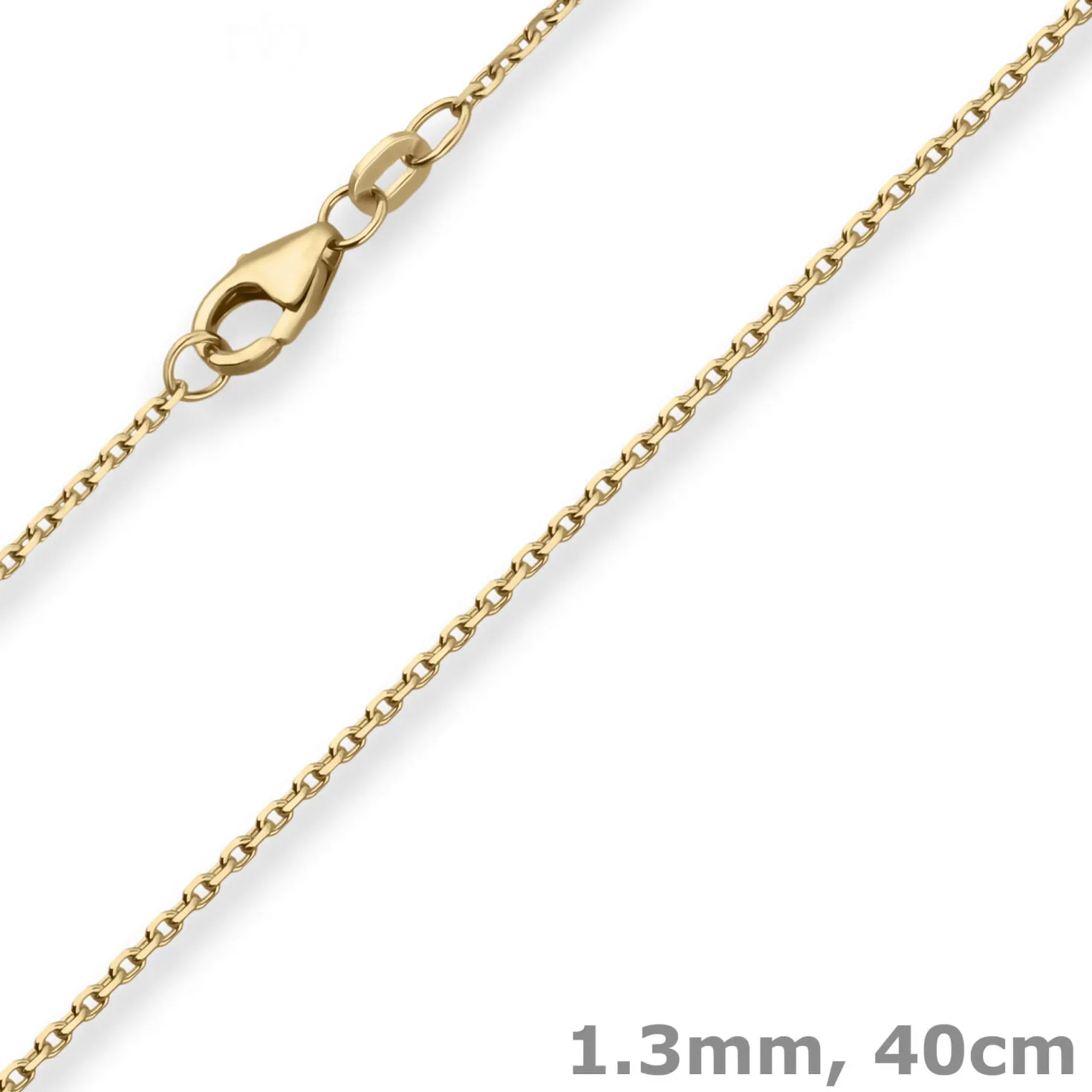 1,3mm Ankerkette diamantiert Kette Collier Halskette aus 333 Gold Gelbgold 40cm