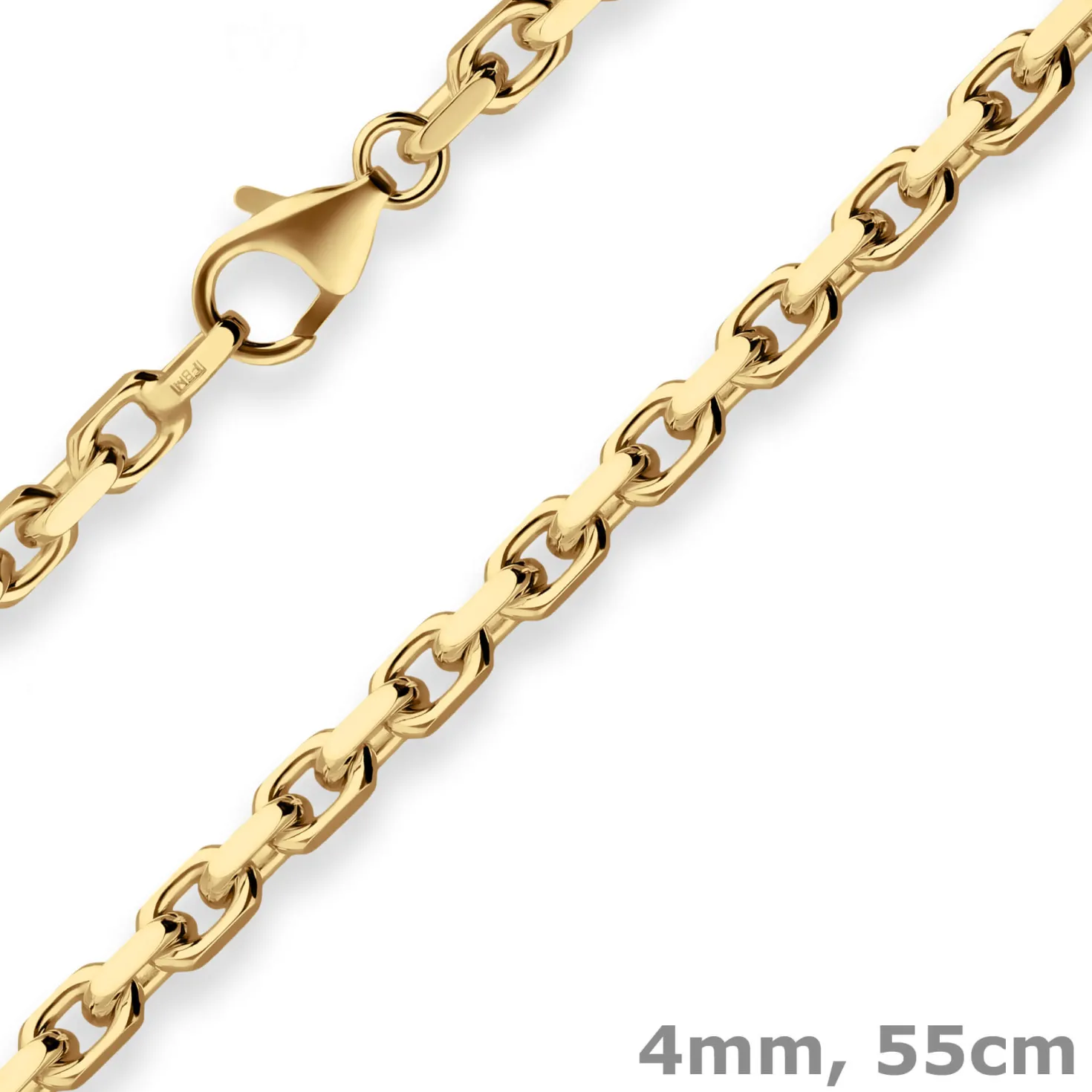 4mm Ankerkette diamantiert Kette Collier Halskette aus 333 Gold Gelbgold 55cm
