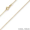 1mm Ankerkette diamantiert Kette Collier Halskette aus 585 Gold Gelbgold 42cm