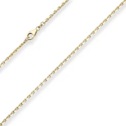 2mm Ankerkette diamantiert Kette Collier Halskette aus 585 Gold Gelbgold 55cm
