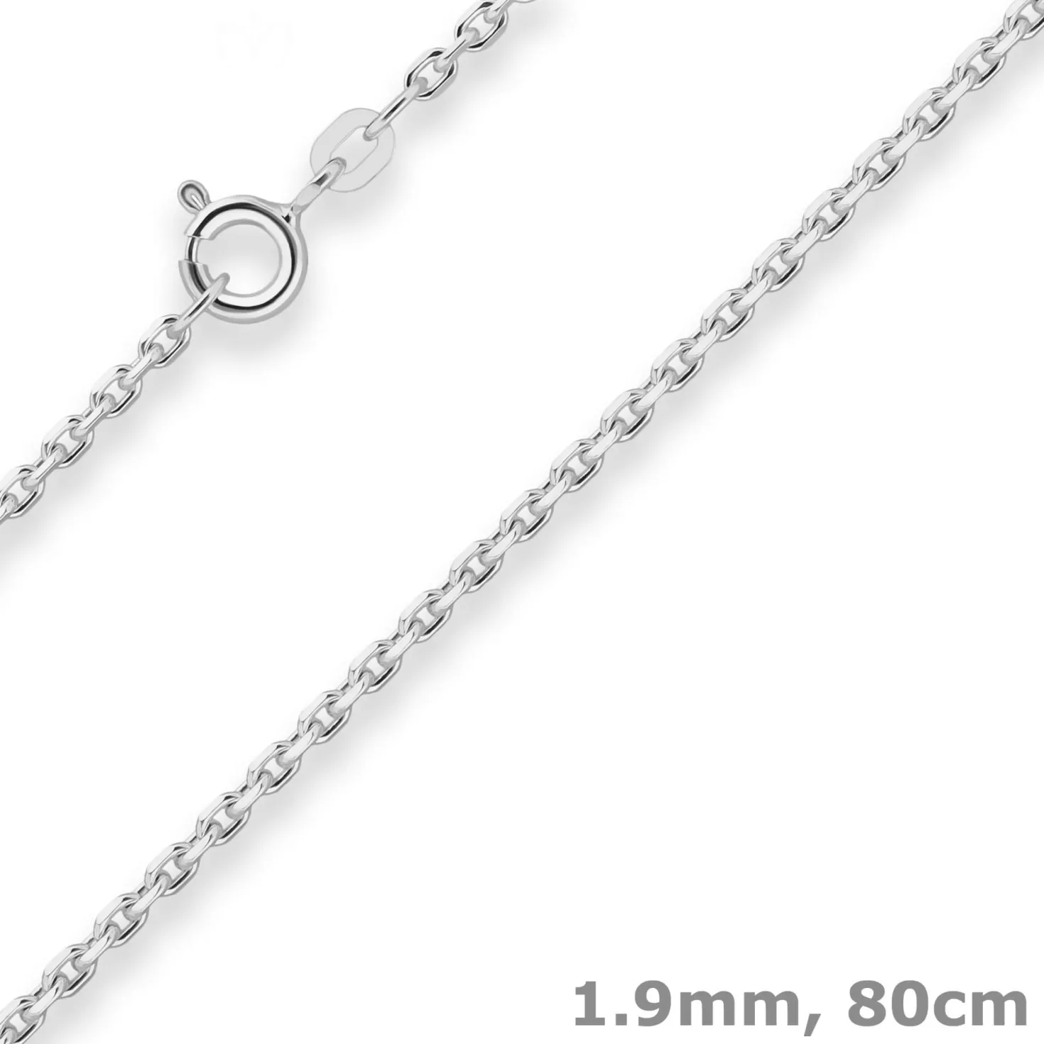 1,9mm Ankerkette diamantiert Silberkette Collier Halskette aus 925 Silber 80cm