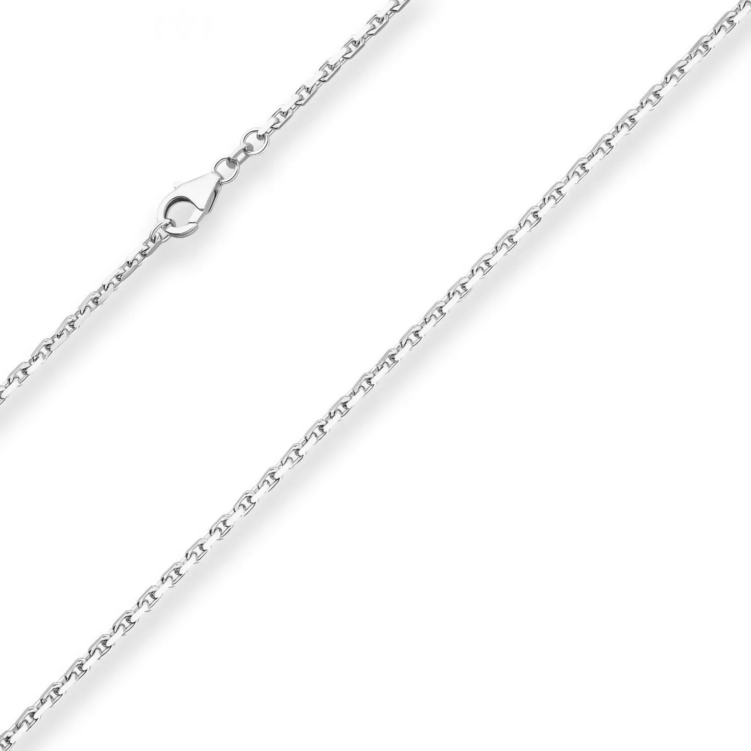 2mm Ankerkette diamantiert Silberkette Collier Halskette aus 925 Silber 40cm