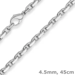 4,5mm Ankerkette diamantiert Silberkette Collier Halskette aus 925 Silber 45cm