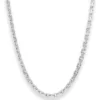 4mm Ankerkette diamantiert Silberkette Collier Halskette aus 925 Silber 60cm