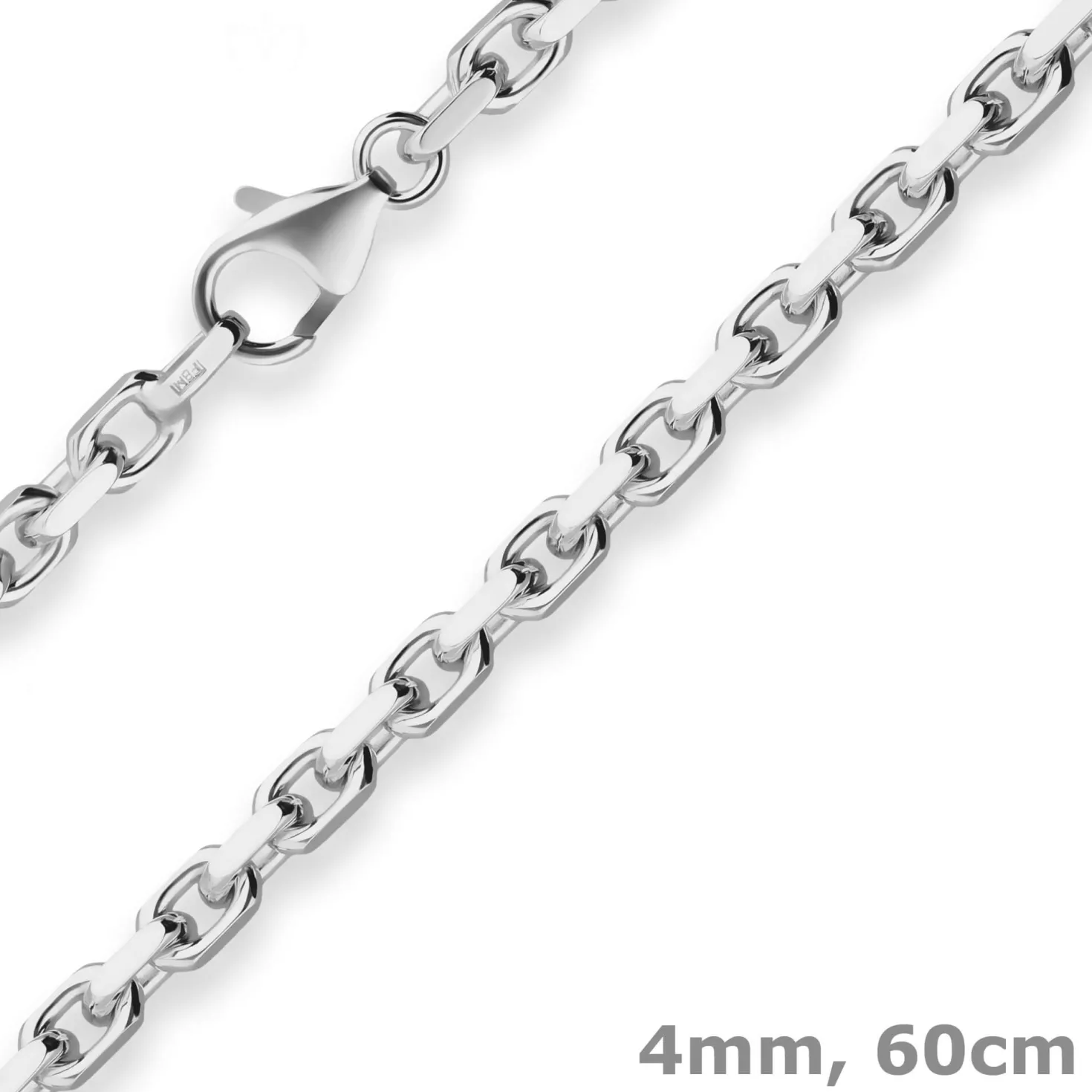 4mm Ankerkette diamantiert Silberkette Collier Halskette aus 925 Silber 60cm