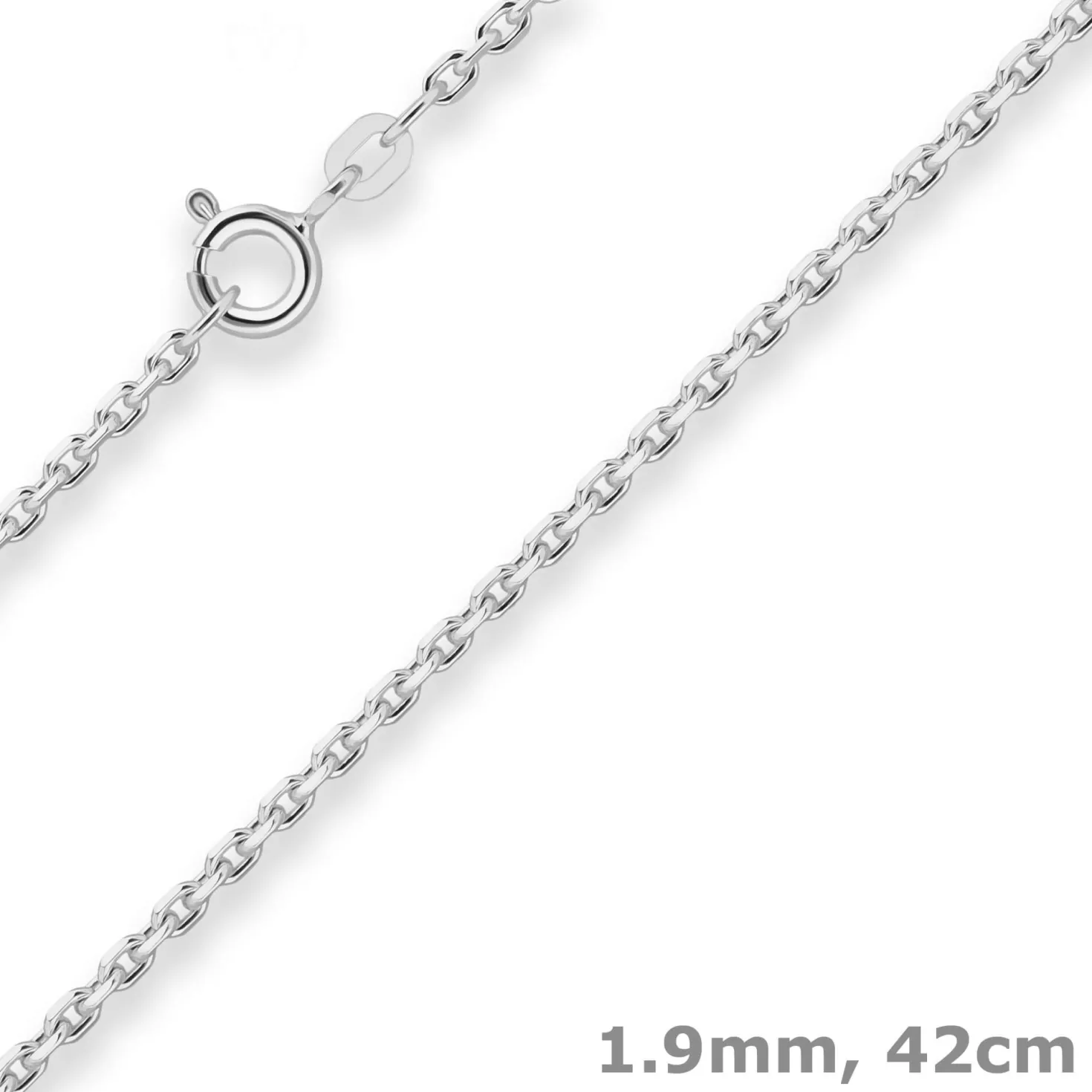 1,9mm Ankerkette diamantiert Silberkette Collier Halskette aus 925 Silber 42cm