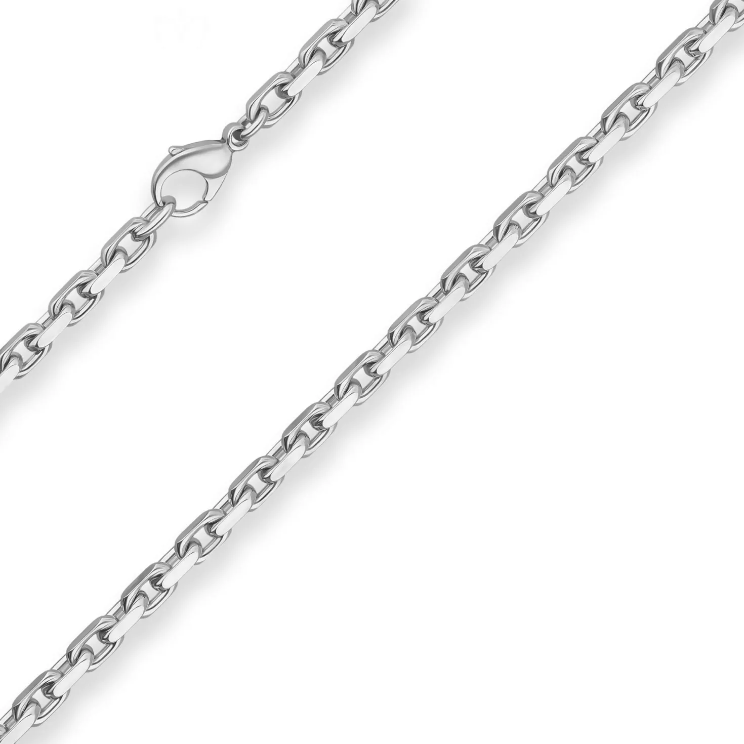 4,5mm Ankerkette diamantiert Silberkette Collier Halskette aus 925 Silber 60cm
