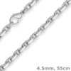 4,5mm Ankerkette diamantiert Silberkette Collier Halskette aus 925 Silber 55cm