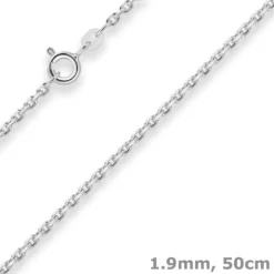 1,9mm Ankerkette diamantiert Silberkette Collier Halskette aus 925 Silber 50cm