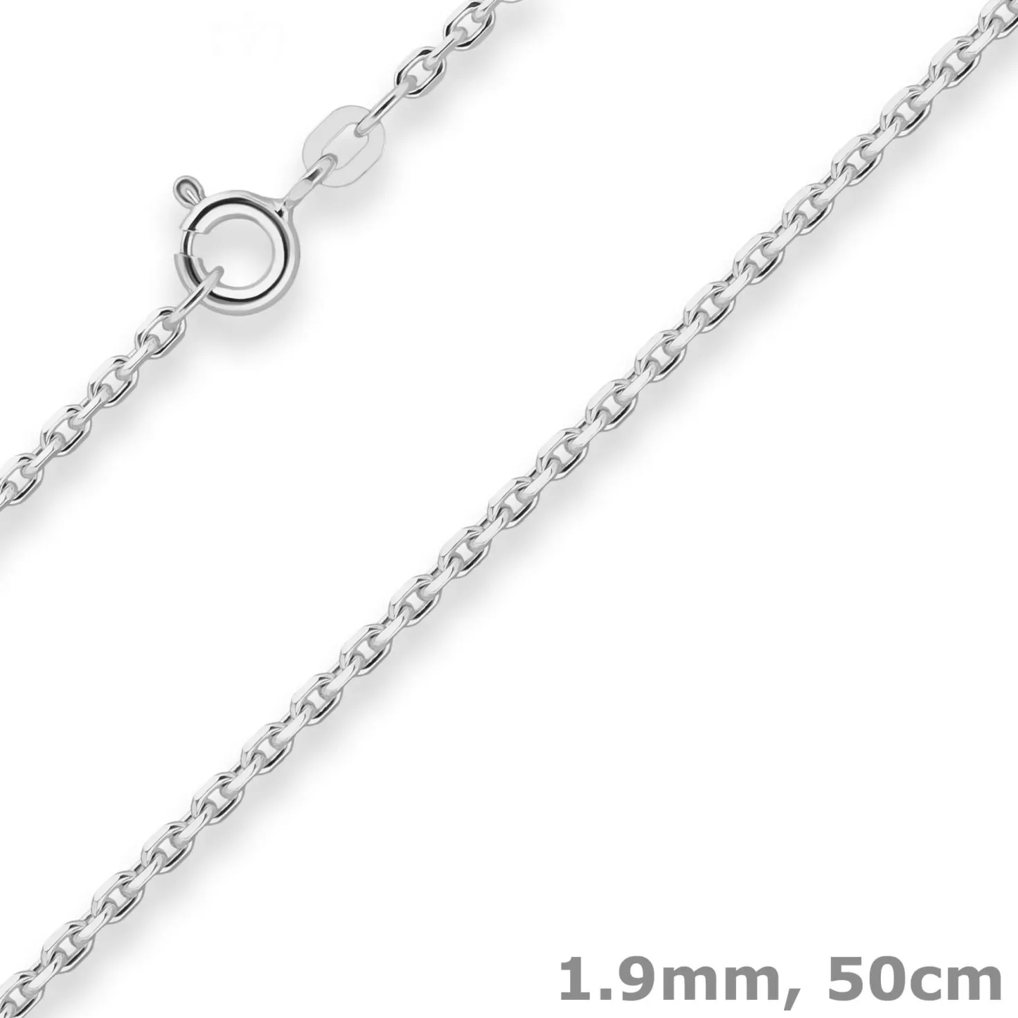 1,9mm Ankerkette diamantiert Silberkette Collier Halskette aus 925 Silber 50cm