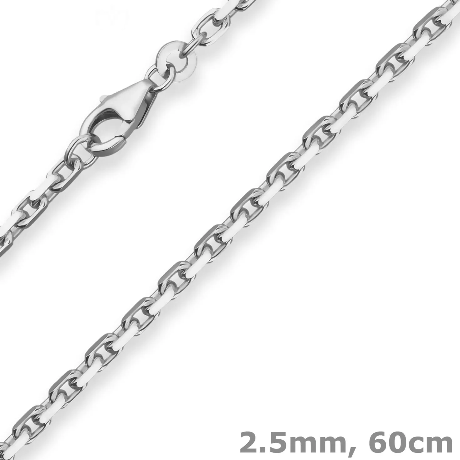 2,5mm Ankerkette diamantiert Silberkette Collier Halskette aus 925 Silber 60cm