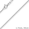 1,7mm Ankerkette diamantiert Silberkette Collier Halskette aus 925 Silber 45cm