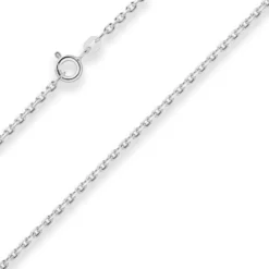 1,9mm Ankerkette diamantiert Silberkette Collier Halskette aus 925 Silber 36cm