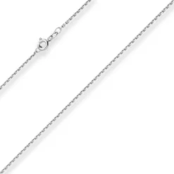 1,7mm Ankerkette diamantiert Silberkette Collier Halskette aus 925 Silber 60cm