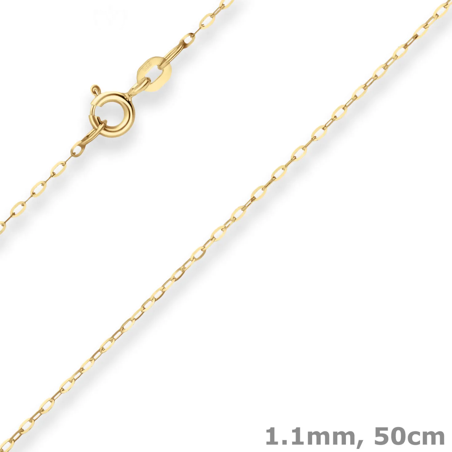 1,1mm Ankerkette flach Collier Halskette aus 333 Gold Gelbgold 50cm