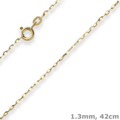 1,3mm Ankerkette flach Goldkette Collier Halskette aus 333 Gold Gelbgold 42cm