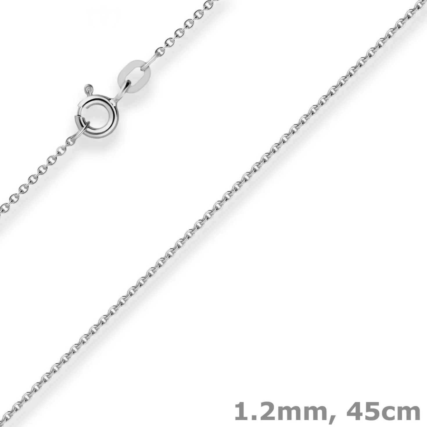 1,2mm Ankerkette flach Goldkette Collier Halskette aus 585 Gold Weißgold 45cm
