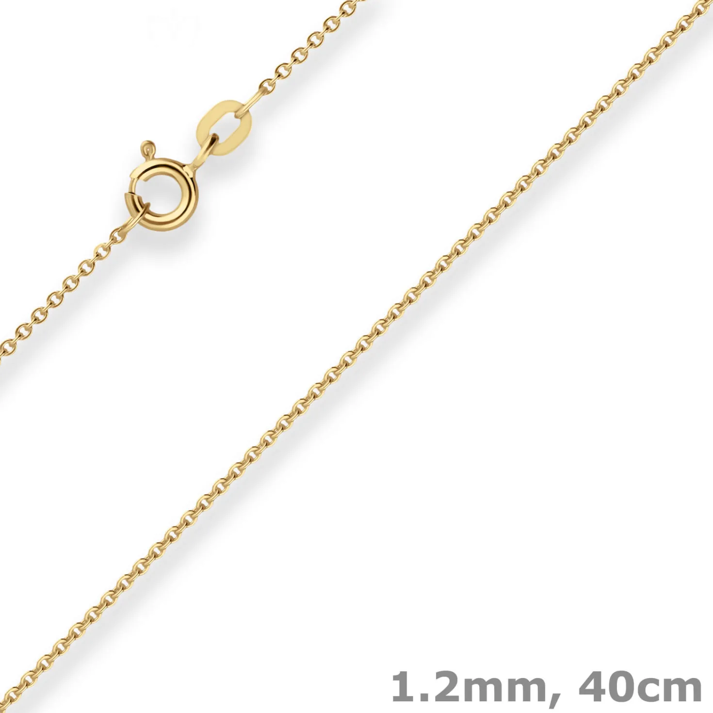 1,2mm Ankerkette flach Goldkette Collier Halskette aus 585 Gold Gelbgold 40cm