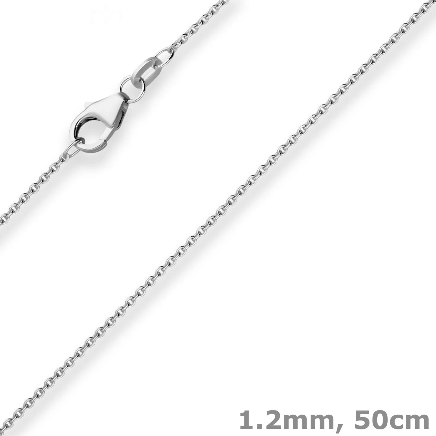 1,2mm Ankerkette flach Goldkette Collier Halskette aus 585 Gold Weißgold 50cm