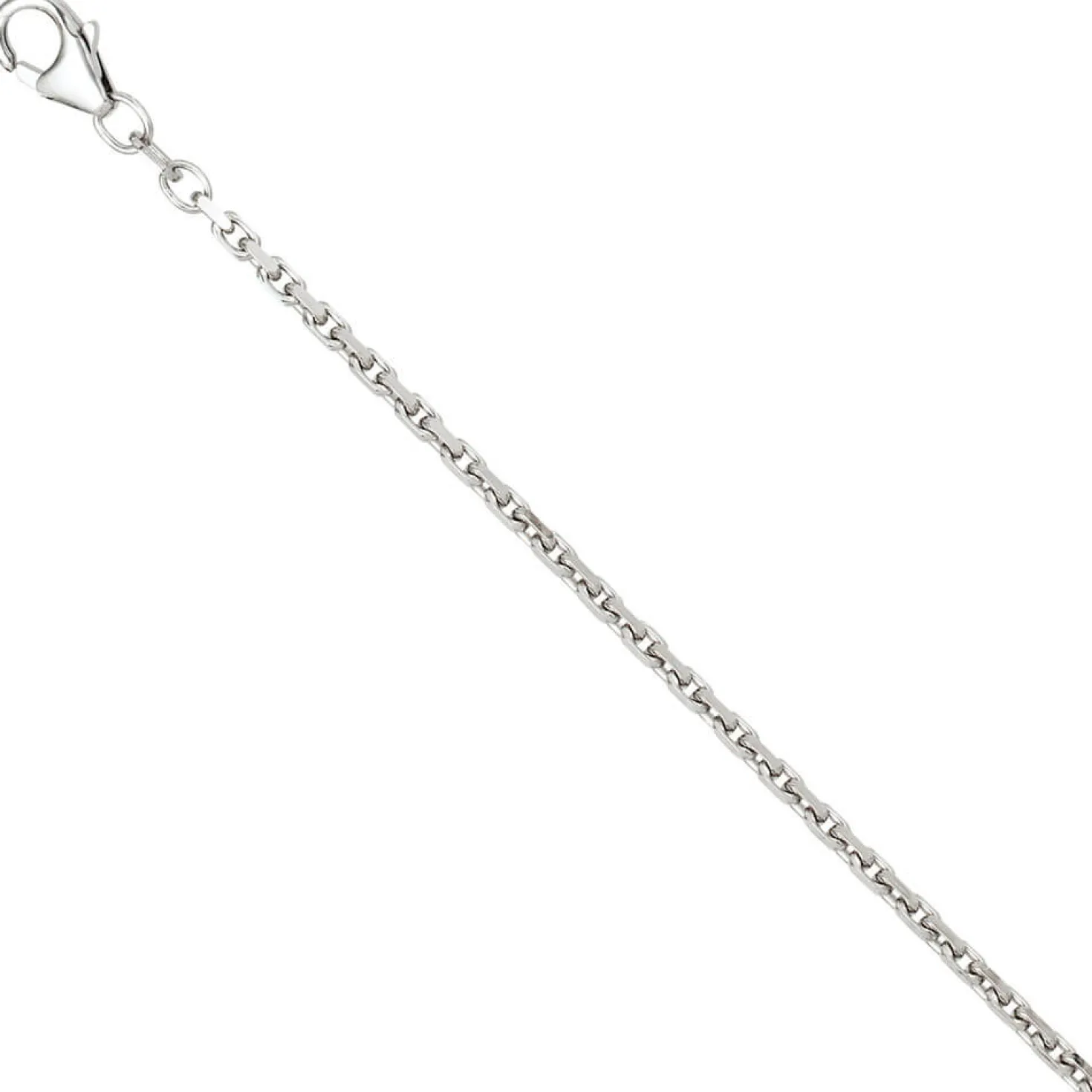 2mm Ankerkette Halskette Collier aus 925 Silber rhodiniert Silberkette 42cm