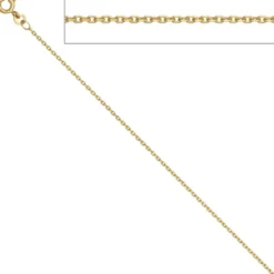 1,2mm Ankerkette Kette Collier aus 585 Gelbgold Gold Halskette 36cm