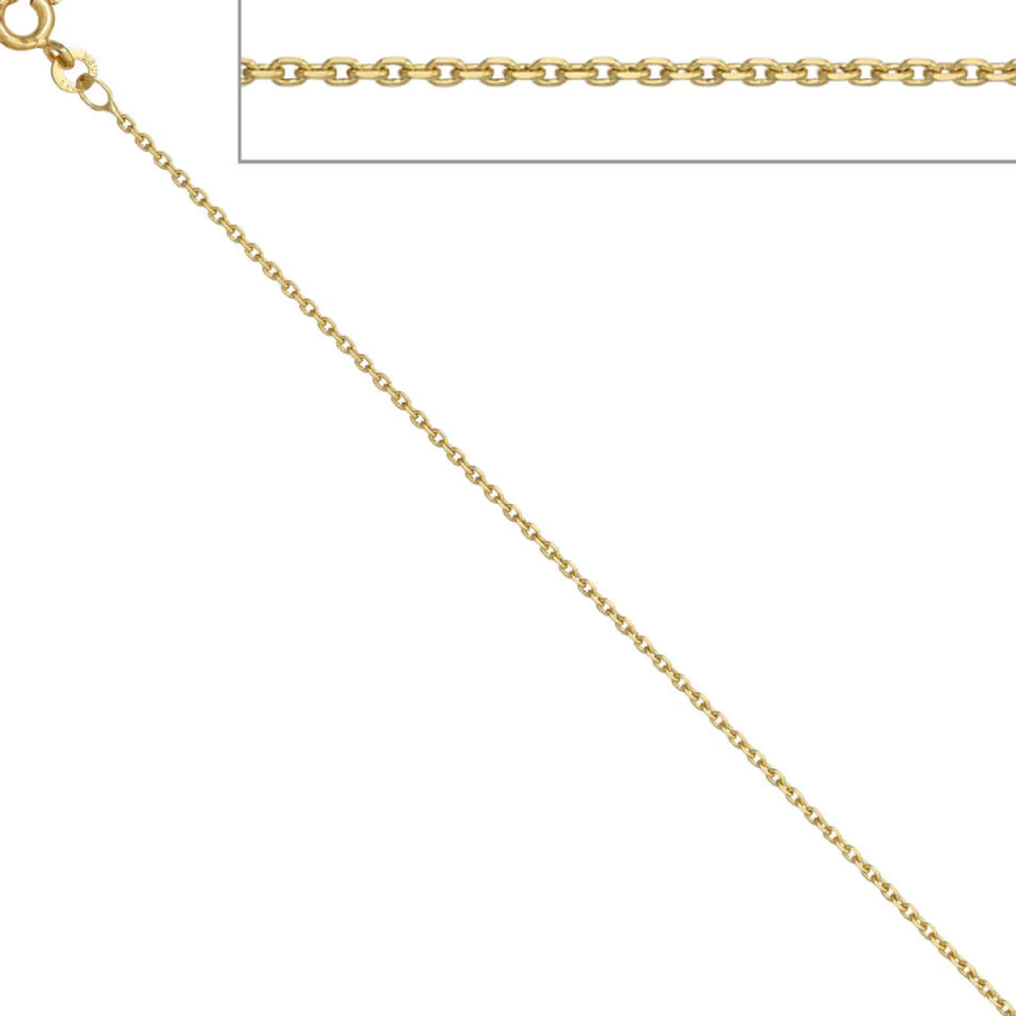 1,2mm Ankerkette Kette Collier aus 585 Gelbgold Gold Halskette 42cm