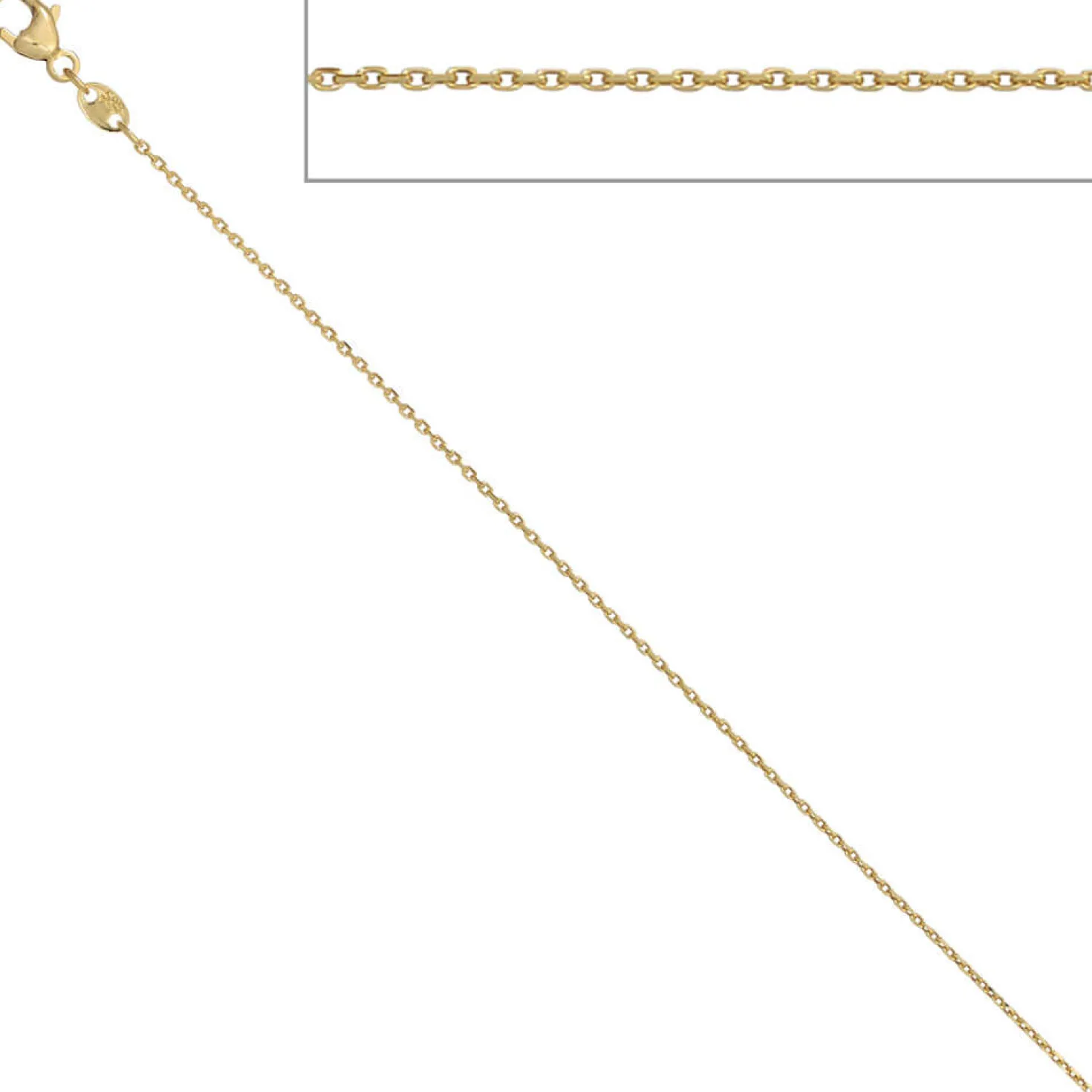 0,6mm Ankerkette Kette Collier Halskette aus 585 Gold Gelbgold 42cm