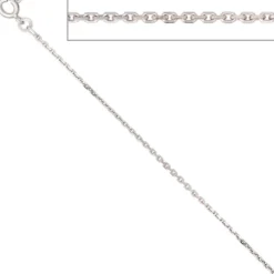 1,6mm Ankerkette Kette Collier Halskette aus 333 Gold Weißgold 50cm