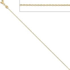 0,6mm Ankerkette Kette Collier Halskette aus 585 Gold Gelbgold 45cm