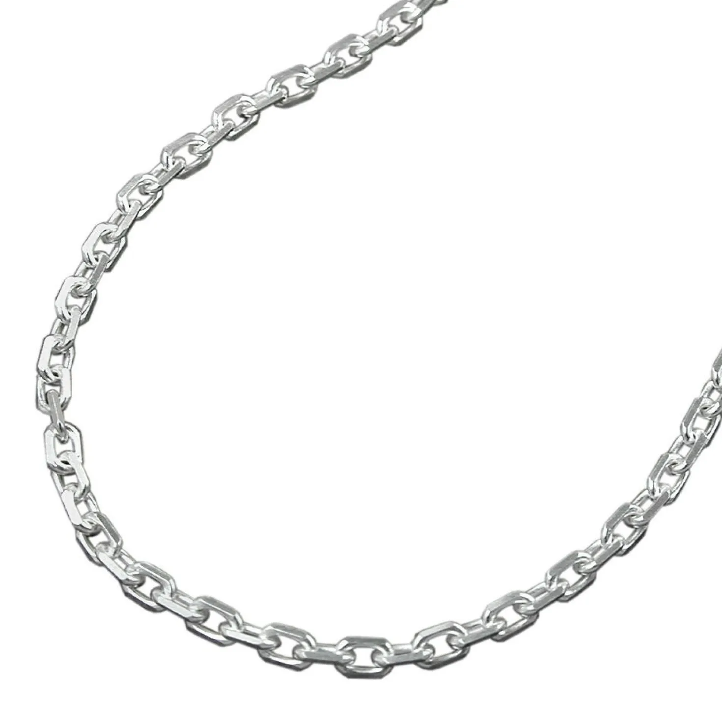 2mm Ankerkette Kette Collier 925 Silber, Silberkette diamantiert, 38cm