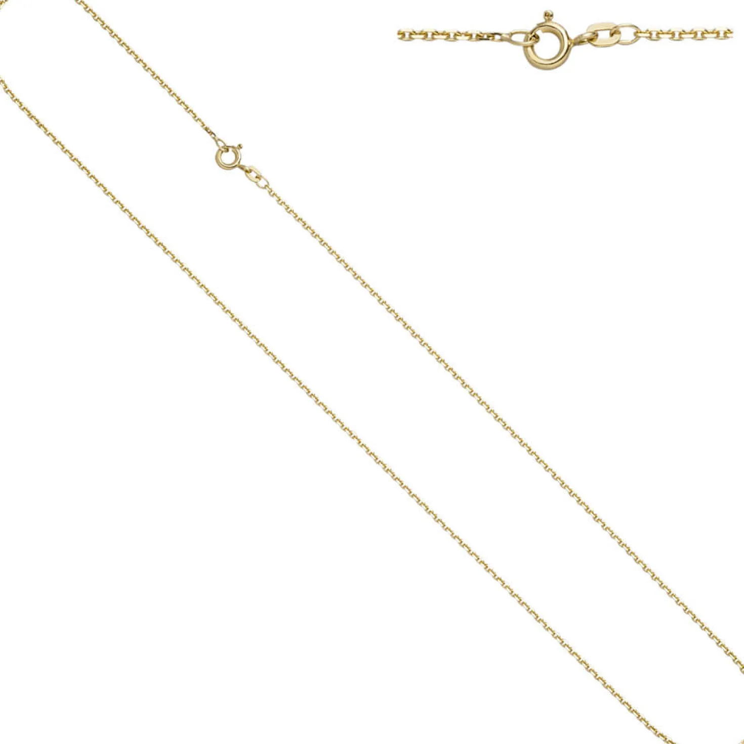 1,6mm Ankerkette Kette Halskette aus 333 Gold Gelbgold diamantiert 60cm