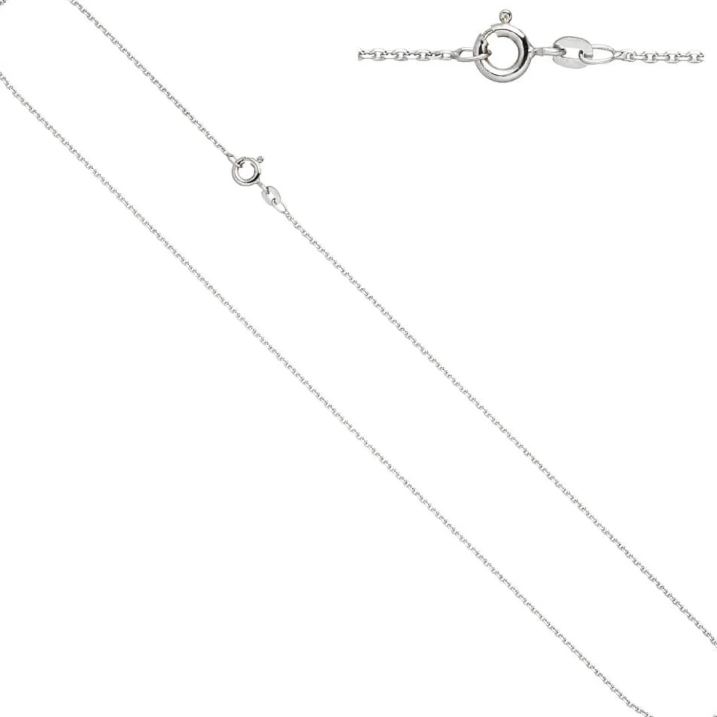 1,3mm Ankerkette Kette Halskette Collier Goldkette 333 Gold Weißgold 50cm