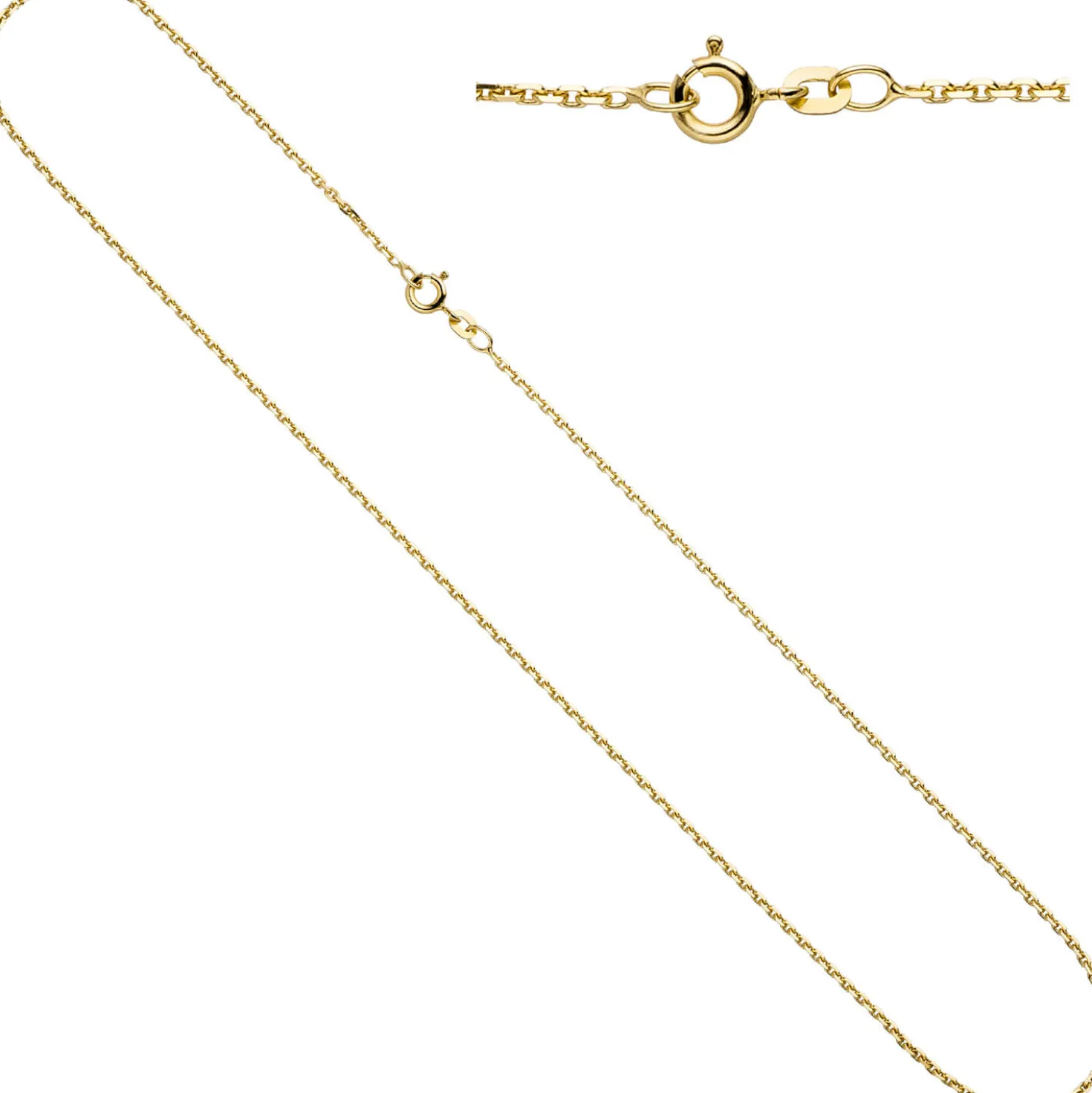 1,2mm Ankerkette Kette Halskette Collier aus 333 Gold Gelbgold, 45cm