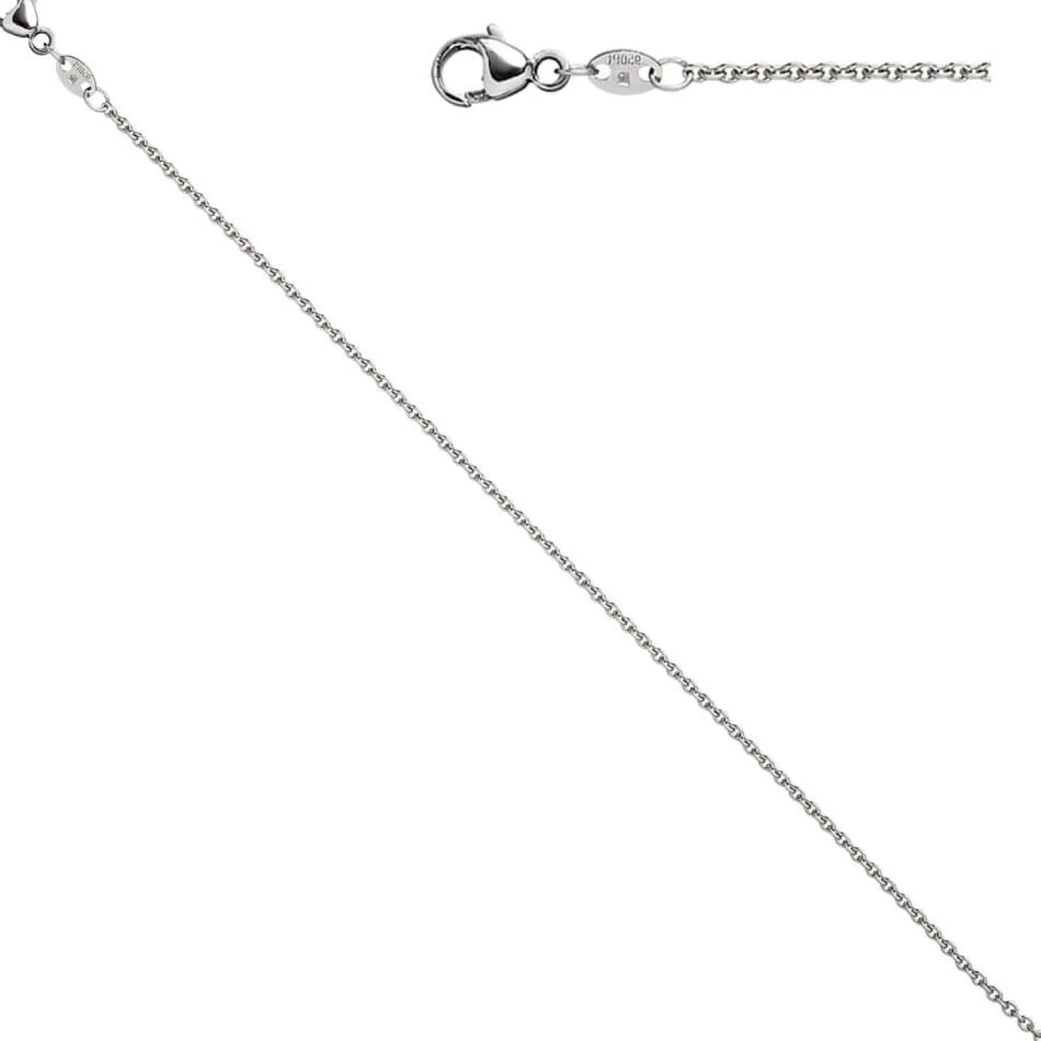 1,5mm Ankerkette Kette Halskette aus 950 Platin für Damen 45cm Platinkette