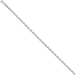 3,4mm Ankerkette Kette Halskette Collier aus 925 Silber diamantiert, 45cm