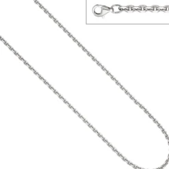3,4mm Ankerkette Kette Halskette Collier aus 925 Silber diamantiert, 45cm