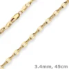 3,4mm Ankerkette-Steg Kette Collier Halskette aus 585 Gold Gelbgold 45cm