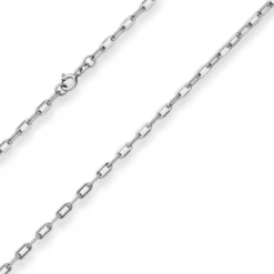 3,9mm Ankerkette weit Kette Collier Halskette aus 925 Silber rhodiniert 45cm