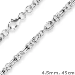 4,5mm Ankerkette weit Silberkette Collier Halskette aus 925 Silber 45cm