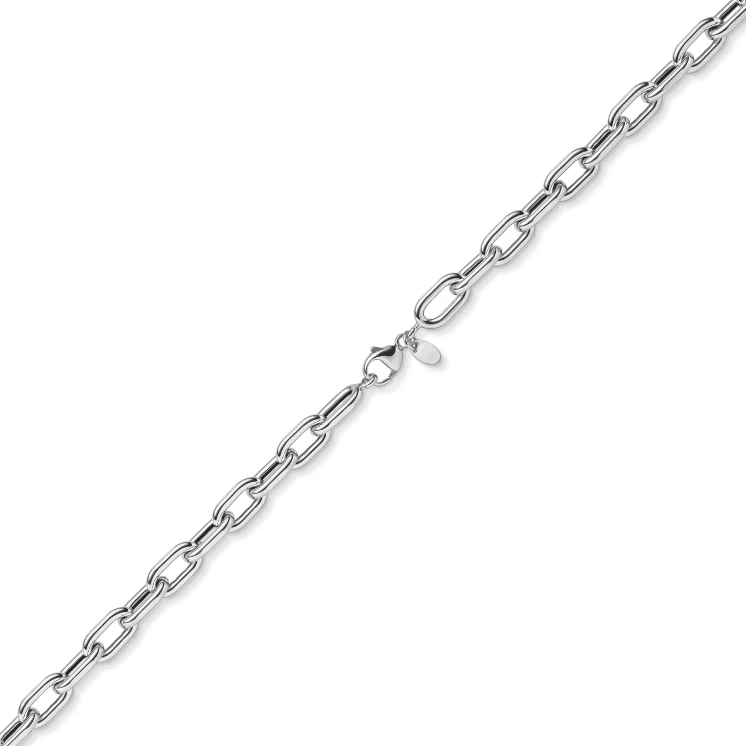 7,5mm Anker-Weit-Rechteck Kette Collier Halsschmuck aus 585 Gold Weißgold 60cm
