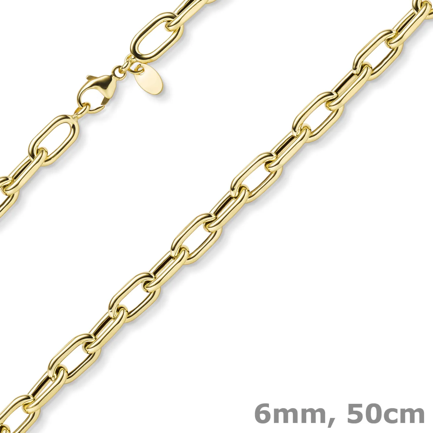 6mm Anker-Weit-Rechteck Kette Collier Halsschmuck aus 585 Gold Gelbgold 50cm